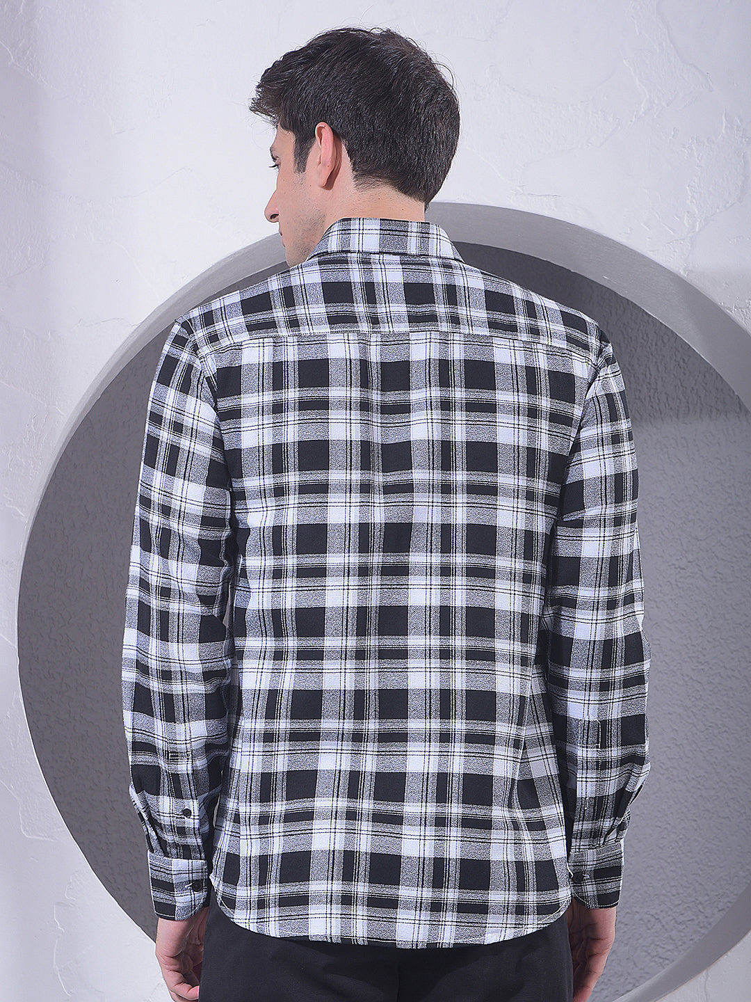 Black Checked 100% Cotton Shirt