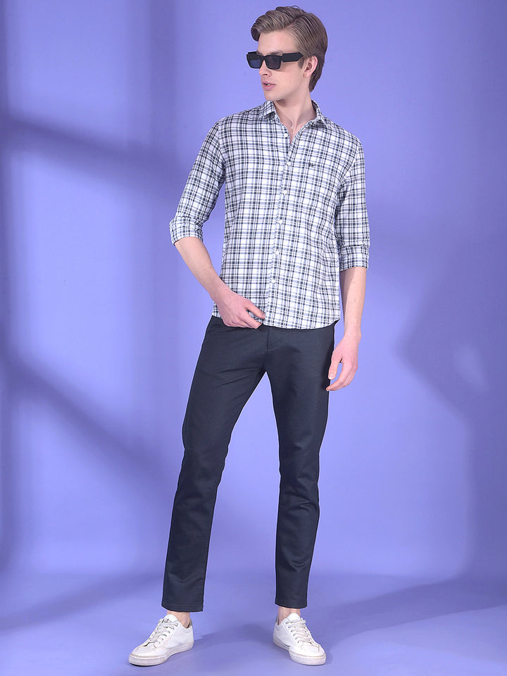 Prism Sky Blue Checked 100% Cotton Shirt