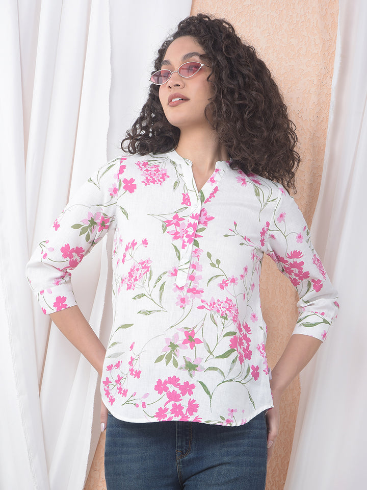 Magenta Floral Printed Top