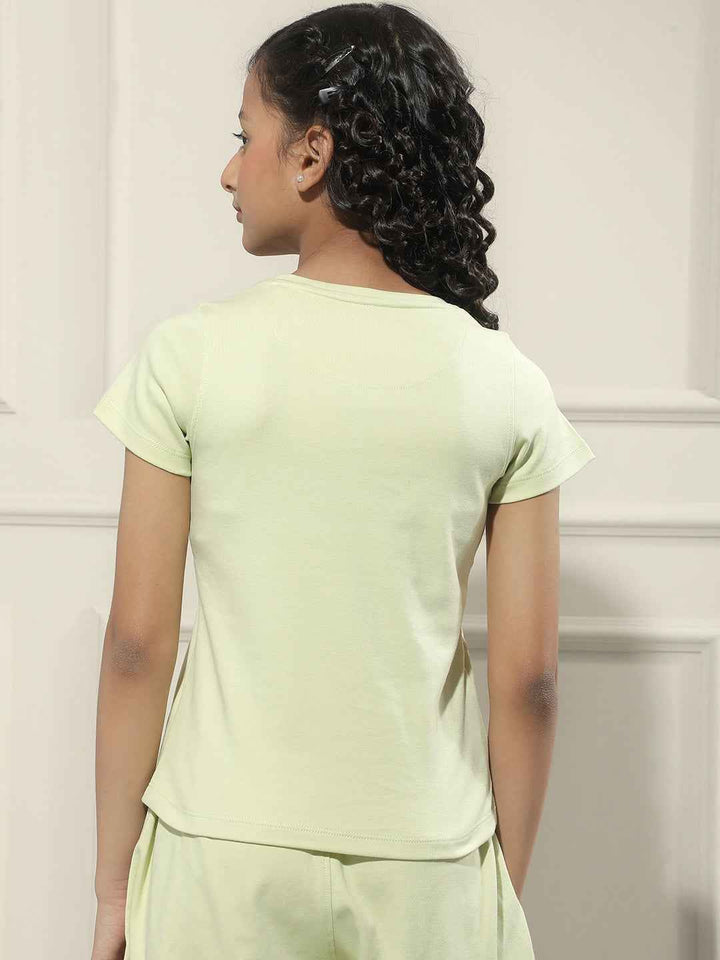 Green Typographic Print T-Shirt