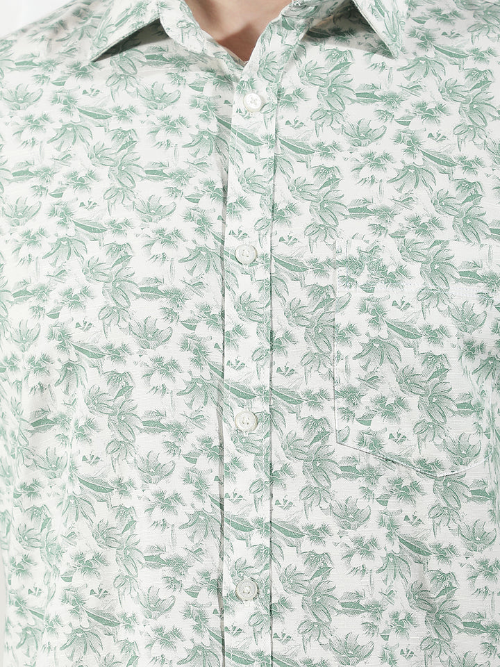 Green Floral Print Shirt