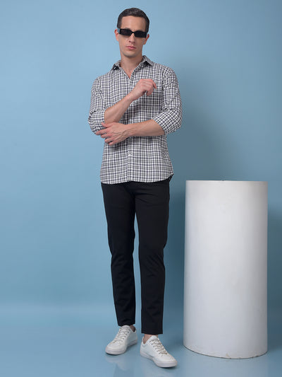 Purple Checked 100% Cotton Shirt