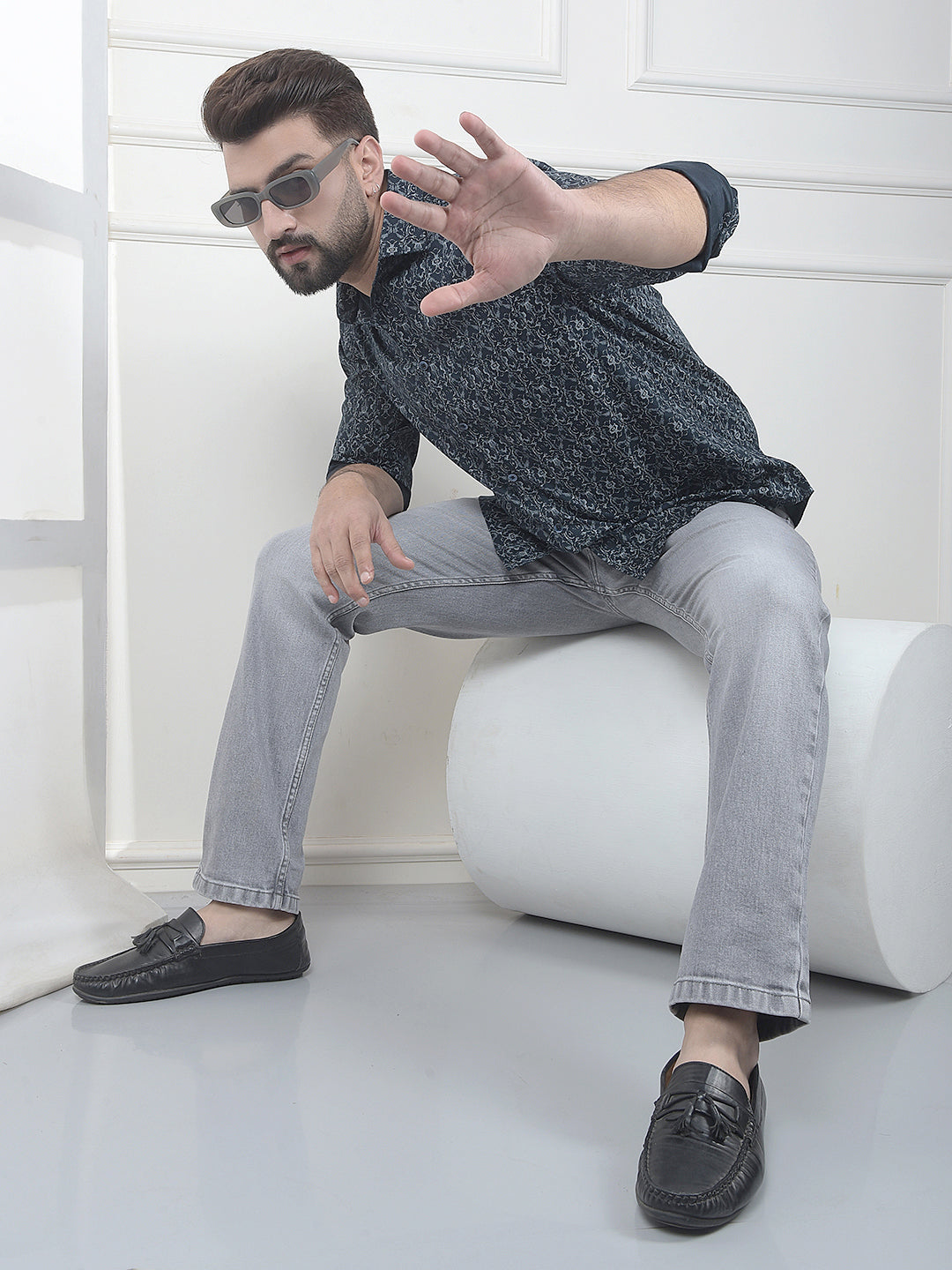 Urban Grey Stretch Straight Jeans