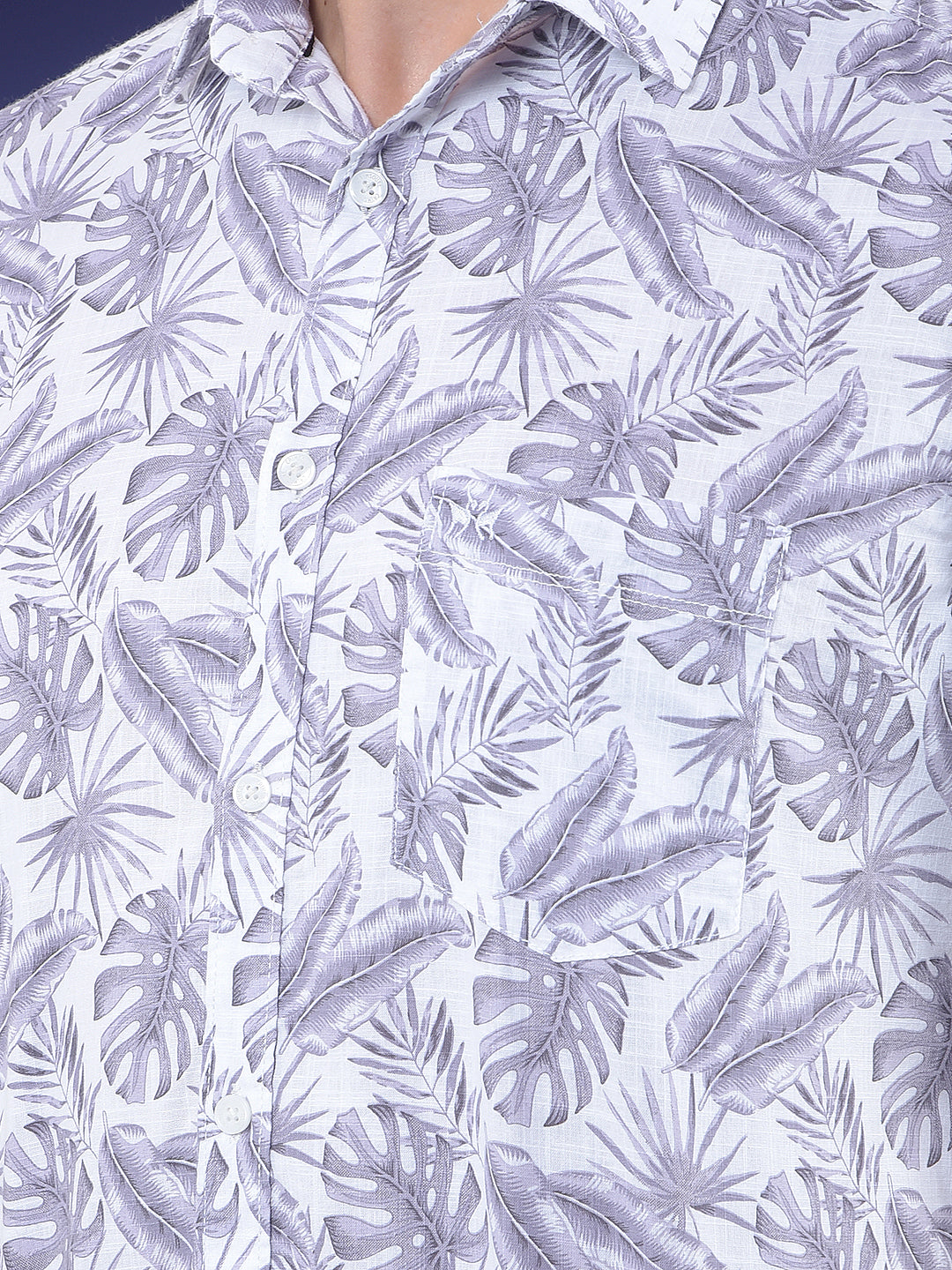 Printed 100% Cotton Purple Shirt