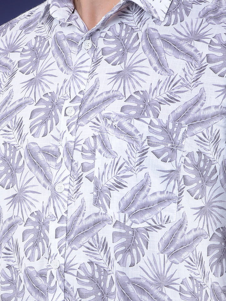 Printed 100% Cotton Purple Shirt