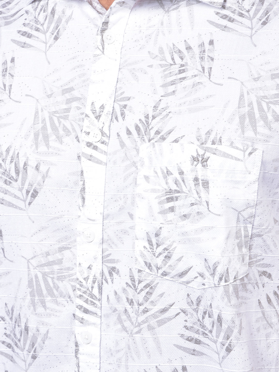Beige Floral Print 100% Cotton Shirt
