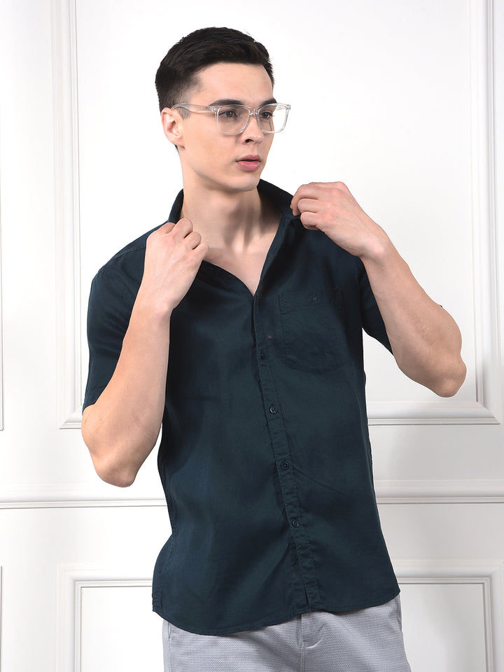 Sky Blue Premium Linen Comfort Shirt