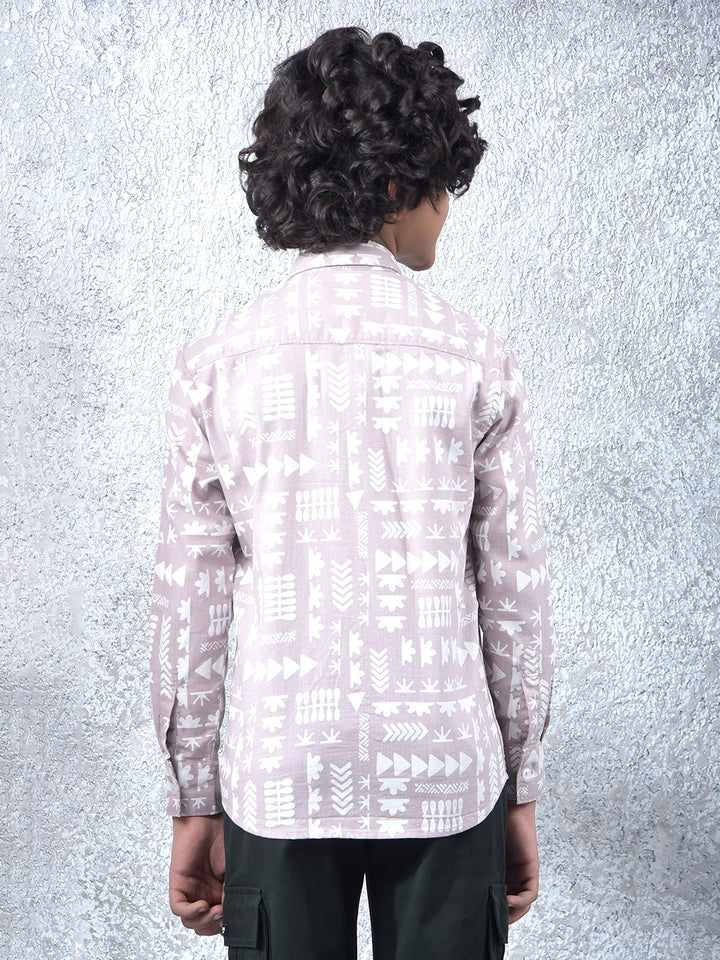 Pink Printed 100% Cotton Shirt