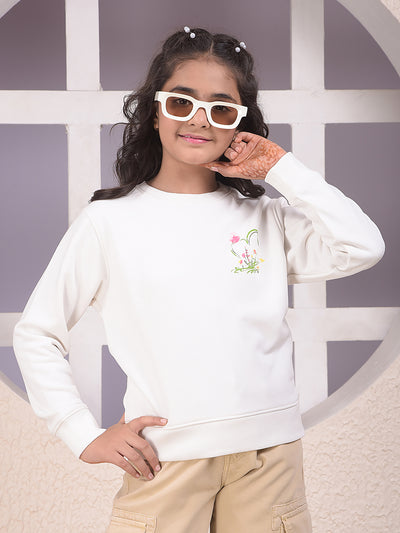White Graphic Print Sweatshirt