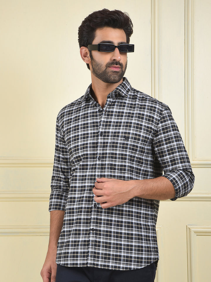 Black Checked 100% Cotton Shirt