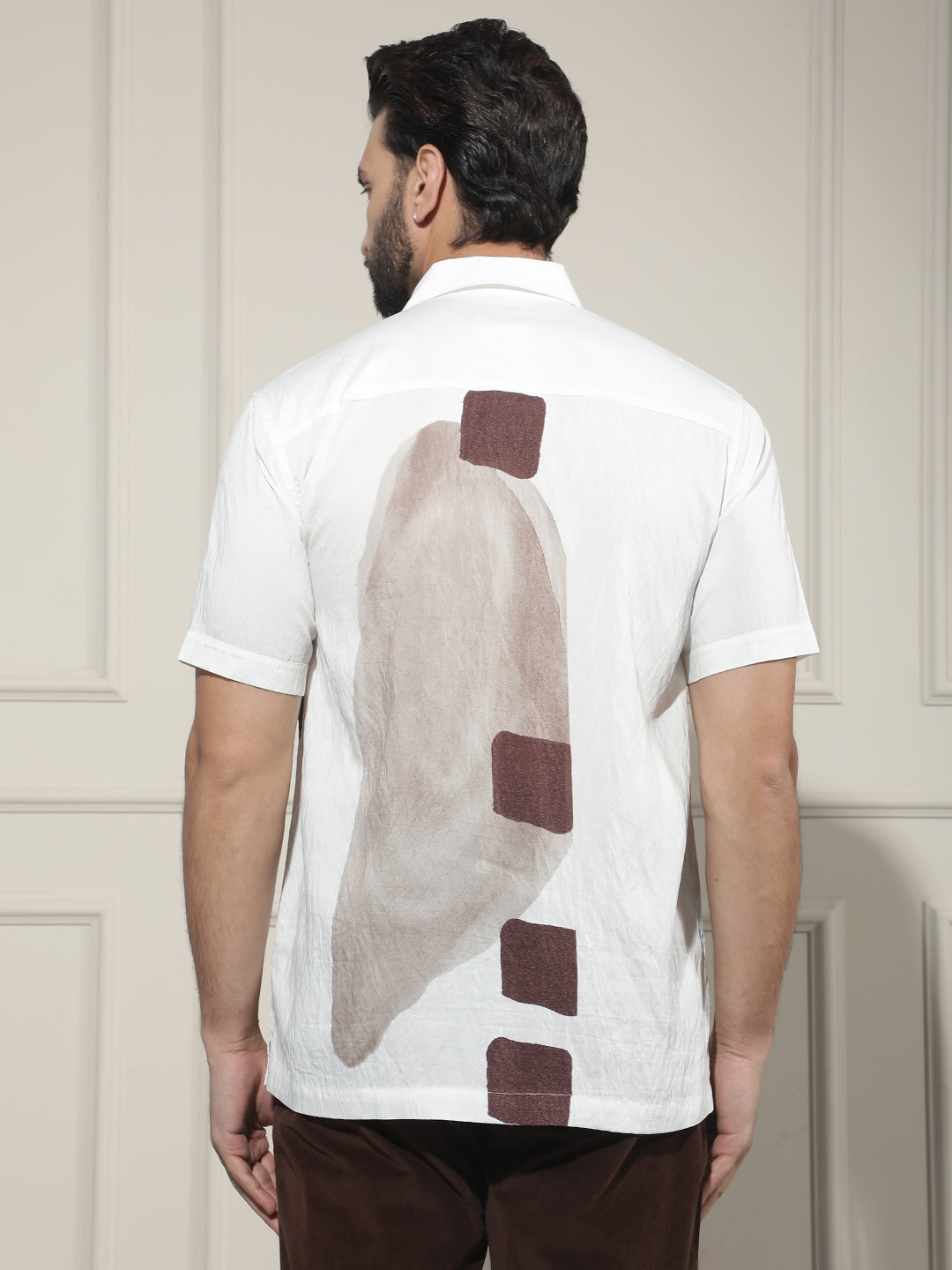 Luxe Hazelwood Brown Printed Shirt