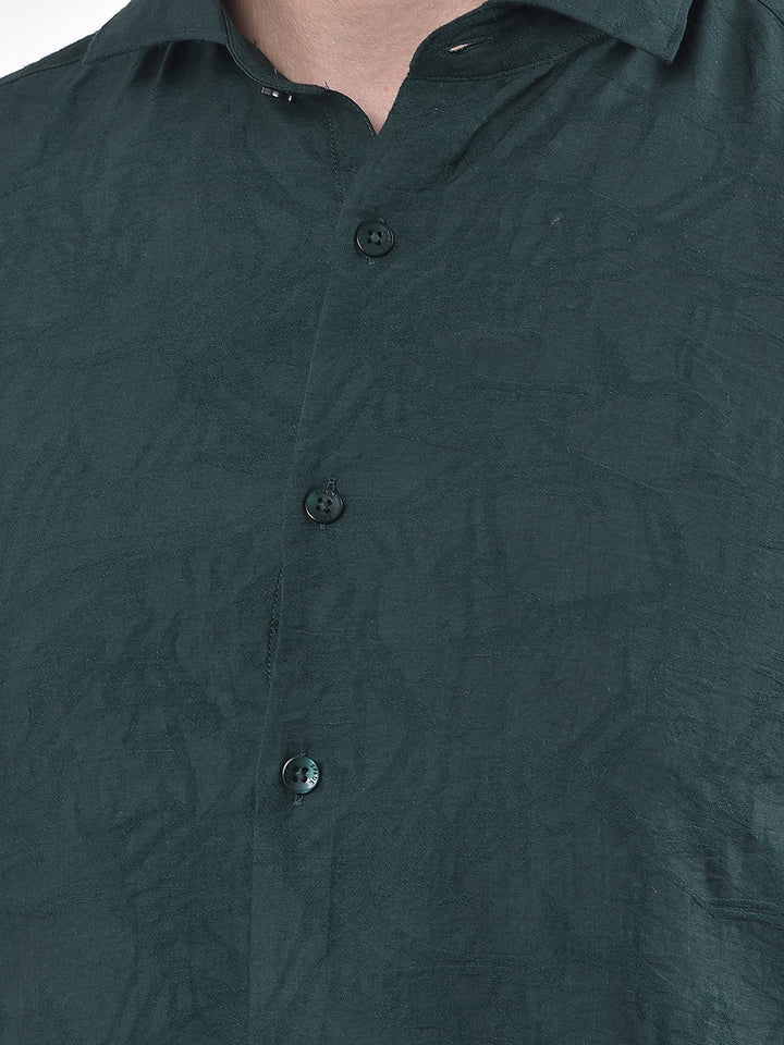 Emerald Tone Jacquard Shirt