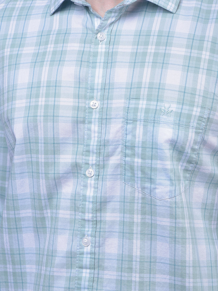Green Checked 100% Cotton Shirt