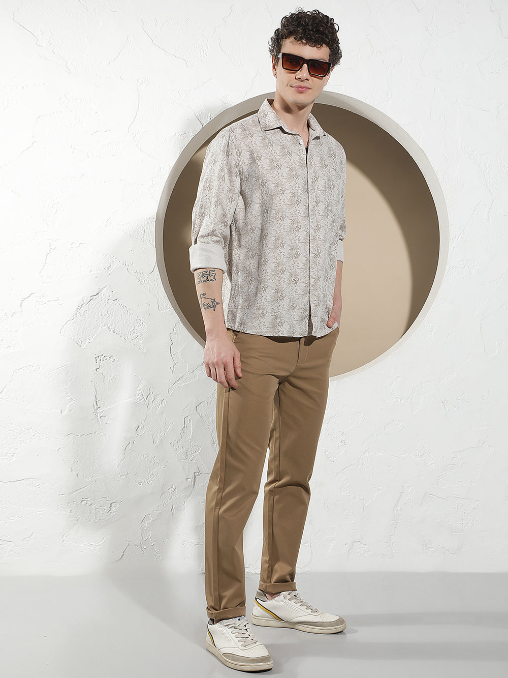Mocha Brown Printed Shirt