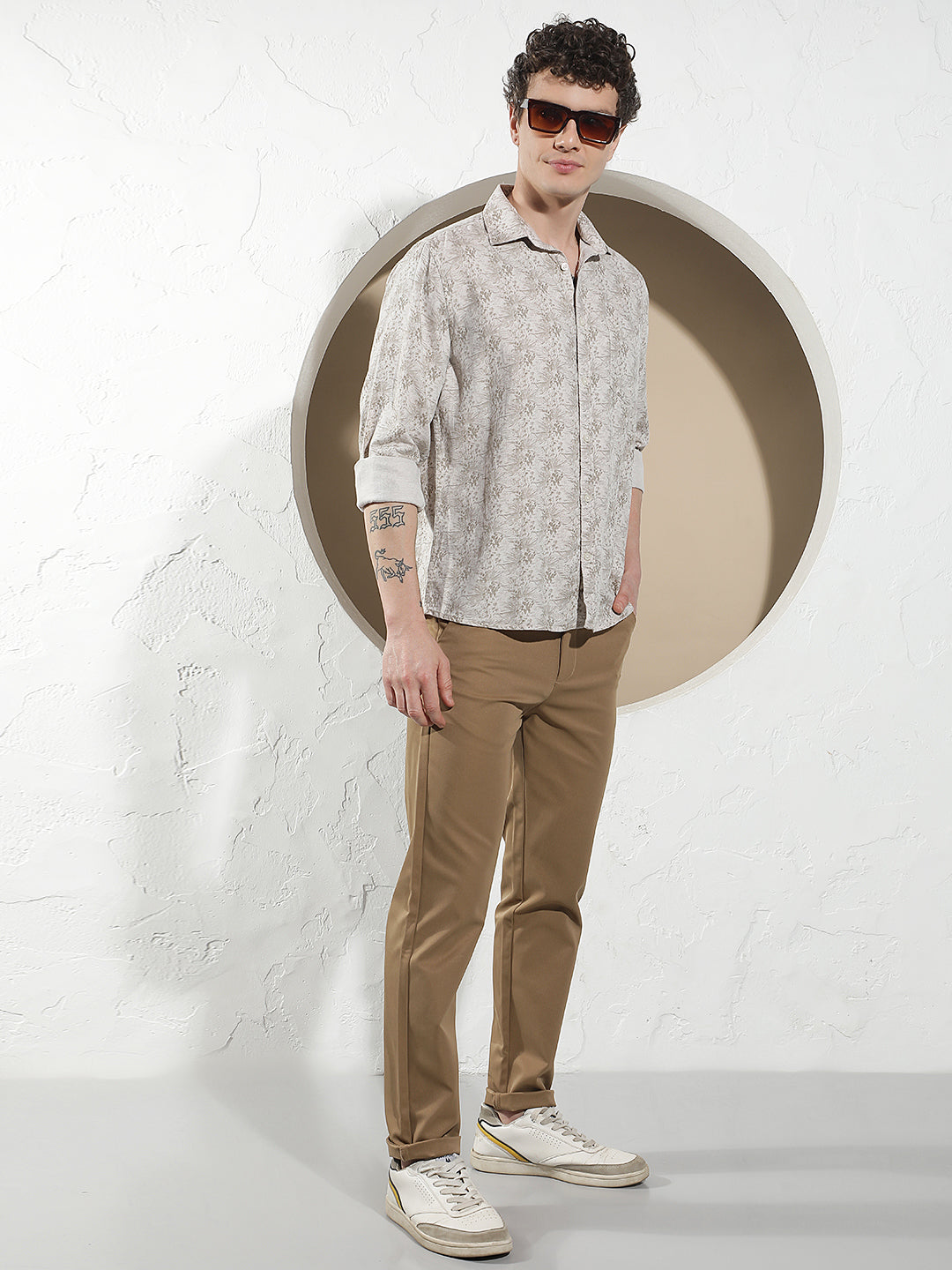 Mocha Brown Printed Shirt
