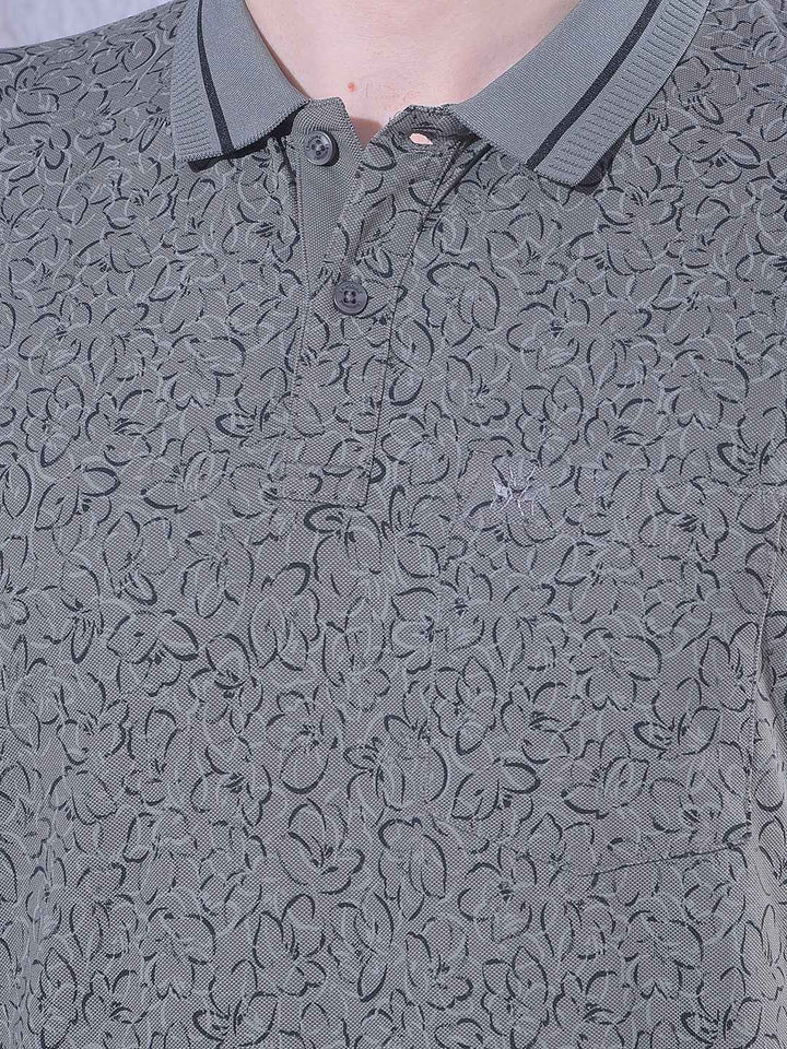 Grey Floral Print T-Shirt