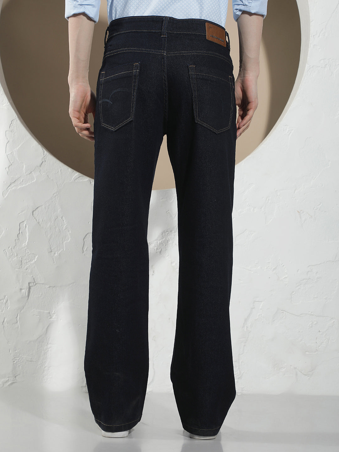 Navy Blue 100% Cotton Baggy Jeans