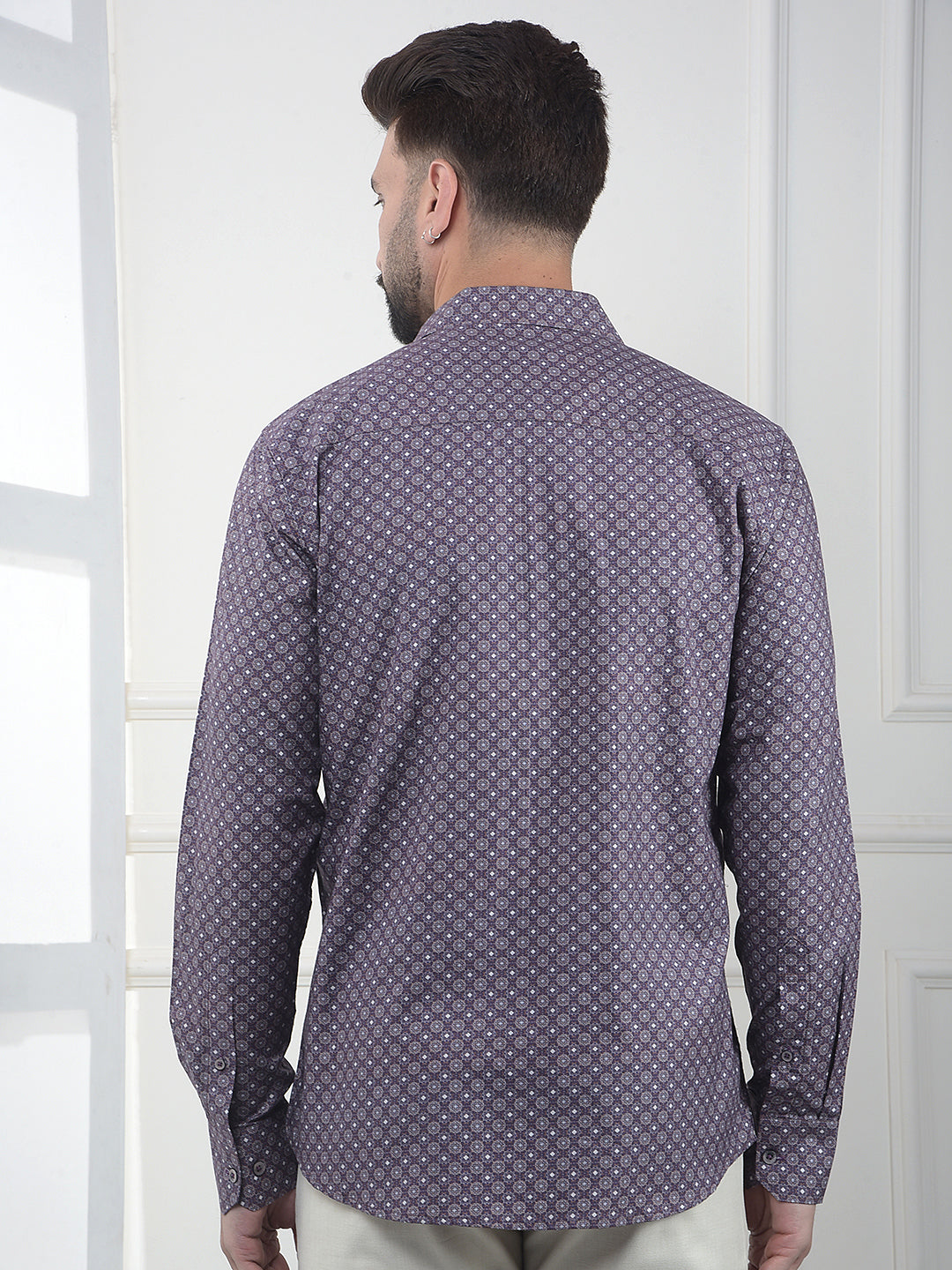 Purple Printed 100% Cotton Shirt