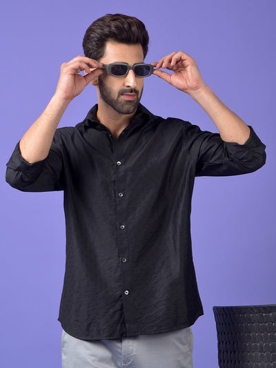 Black Textured Shirt