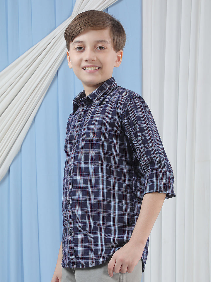 Blue Checked 100% Cotton Shirt