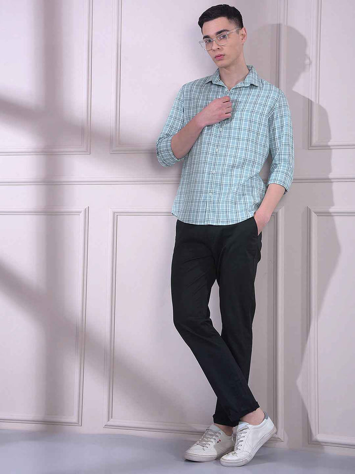 Green Checked 100% Cotton Shirt