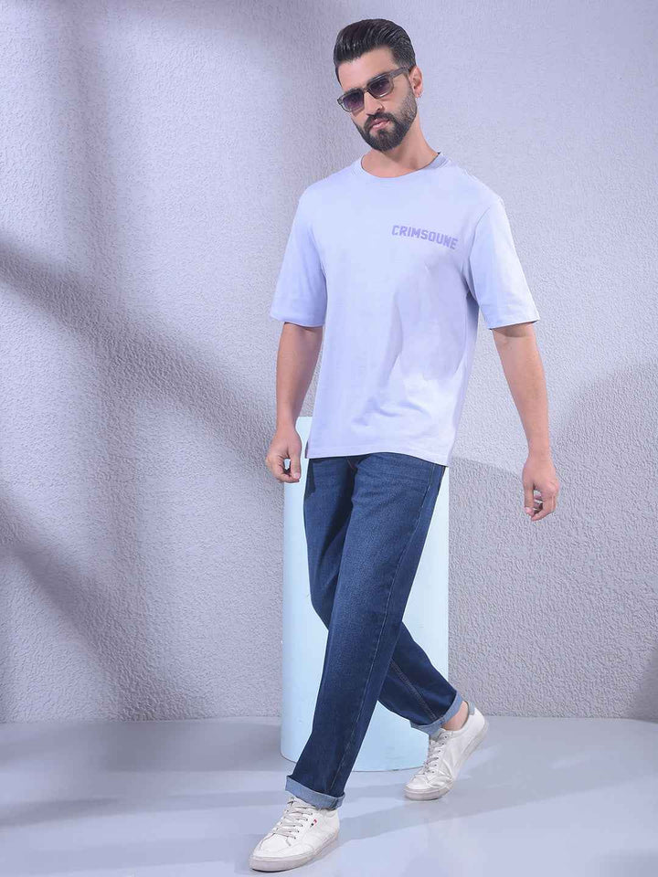 Purple 100% Cotton Oversize Brand Logo T-Shirt
