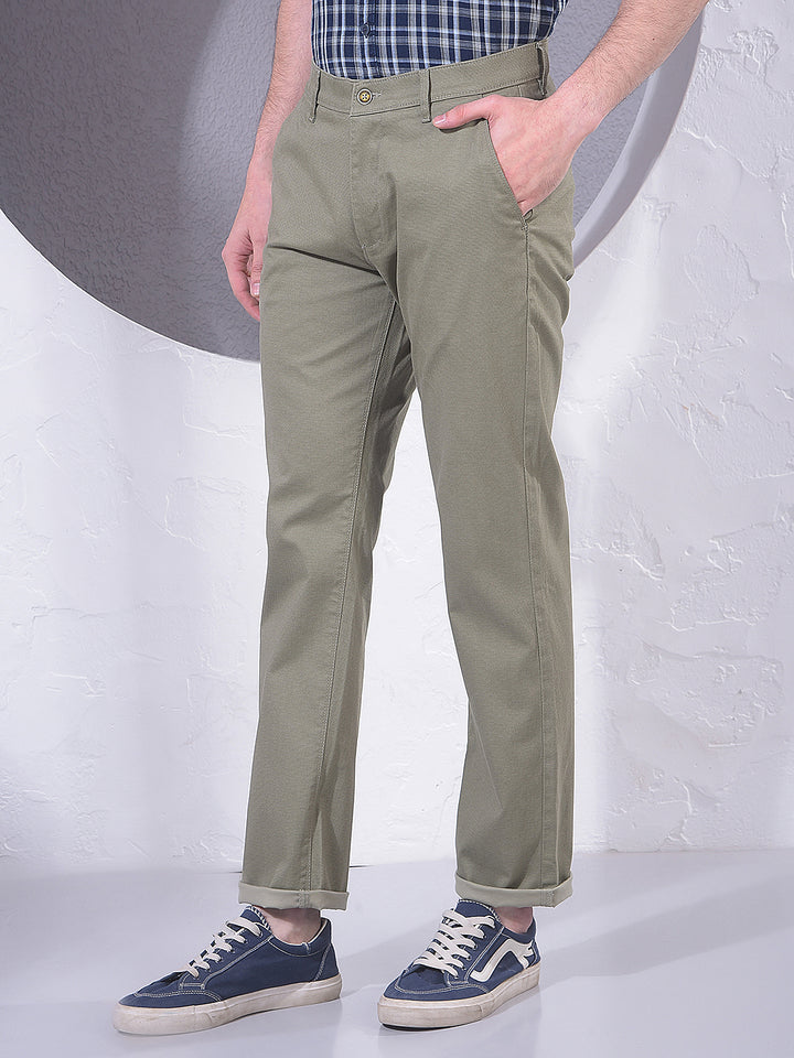 Green Straight Knitted Trousers