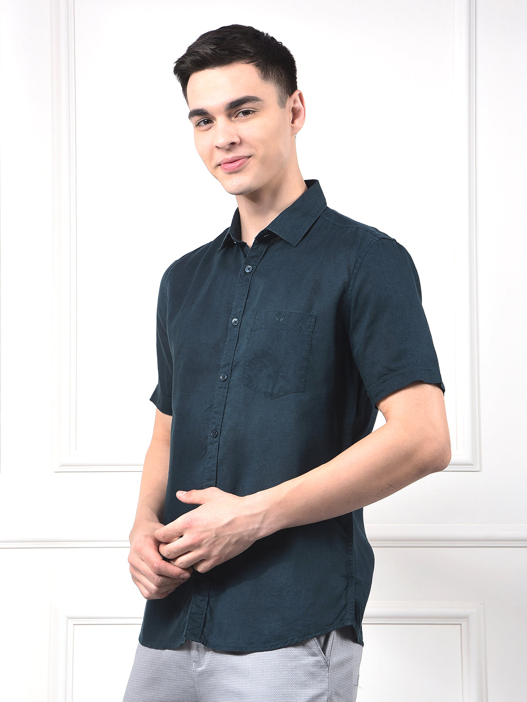 Sky Blue Premium Linen Comfort Shirt