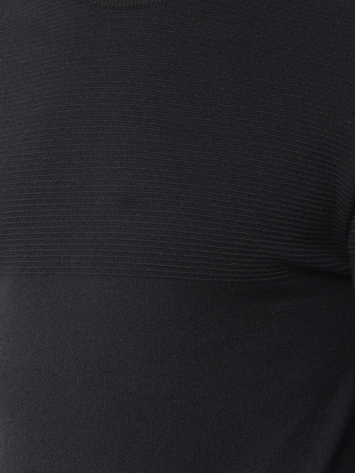 Streetwear Black Jacquard Sweater