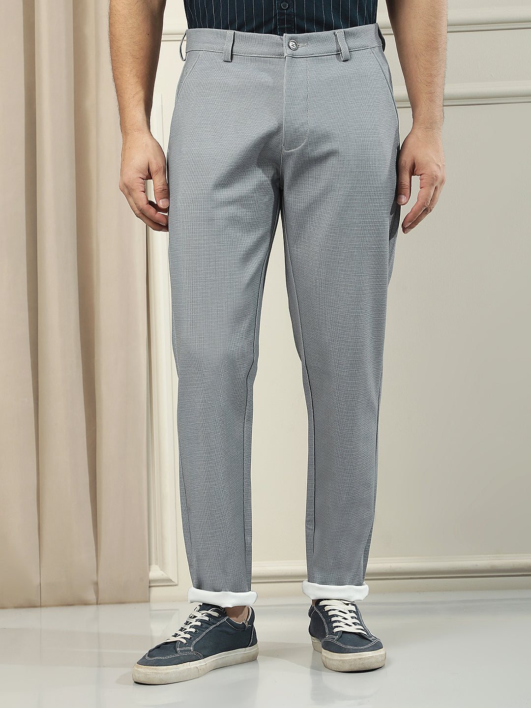 Steel Grey Knitted Trousers