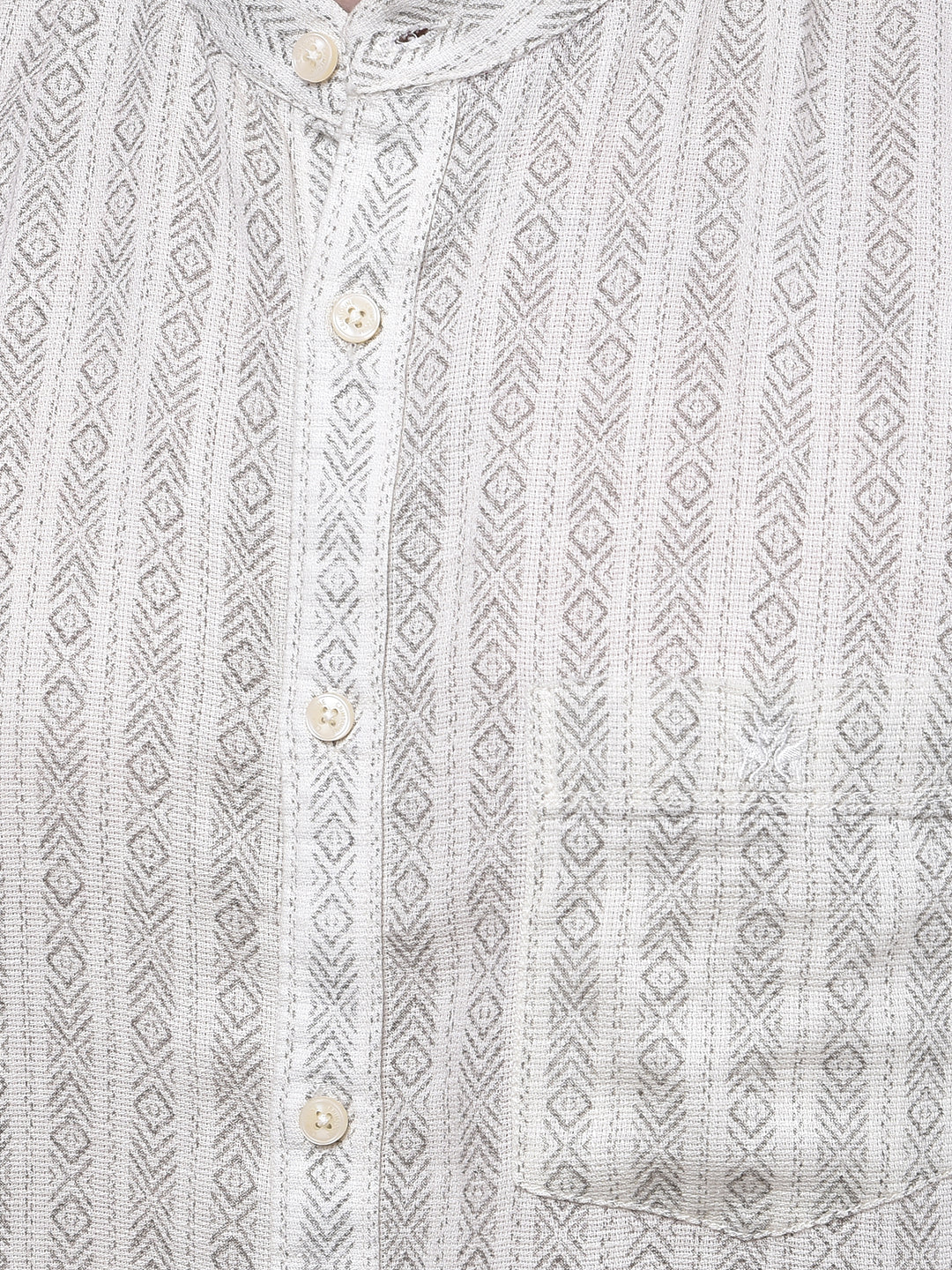 Urban Straight White Printed Shirt