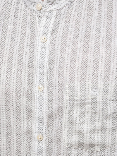Urban Straight White Printed Shirt