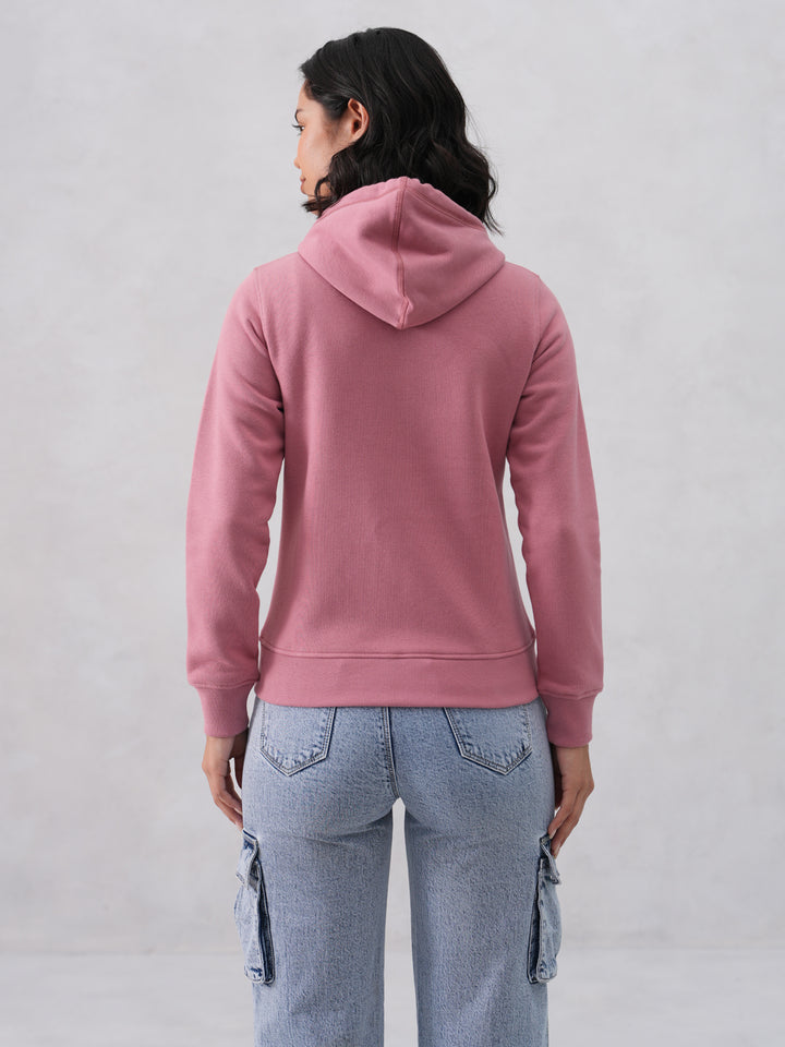 Pink Hooded Neck Sweatshirt