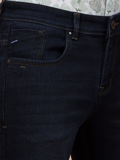 Modern Edgey Navy Blue Straight Jeans