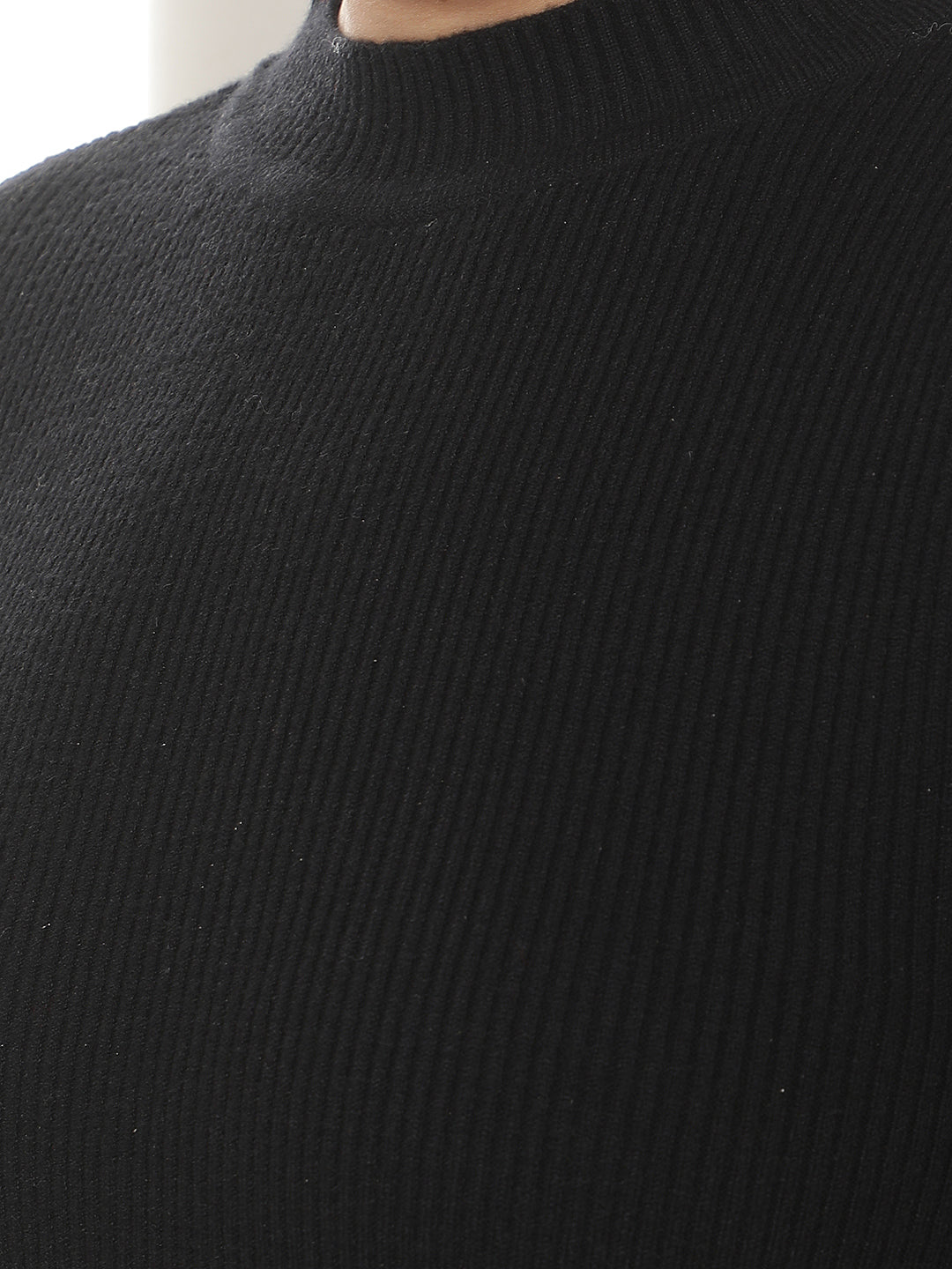 Chic Onyx Black Jacquard Sweater