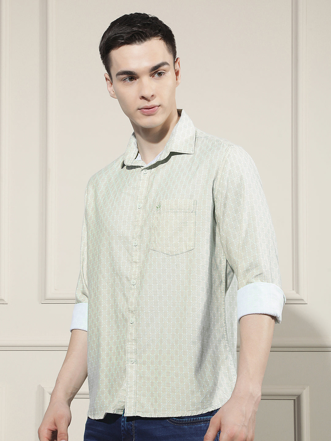 Classic Pine Green Printed Shirt