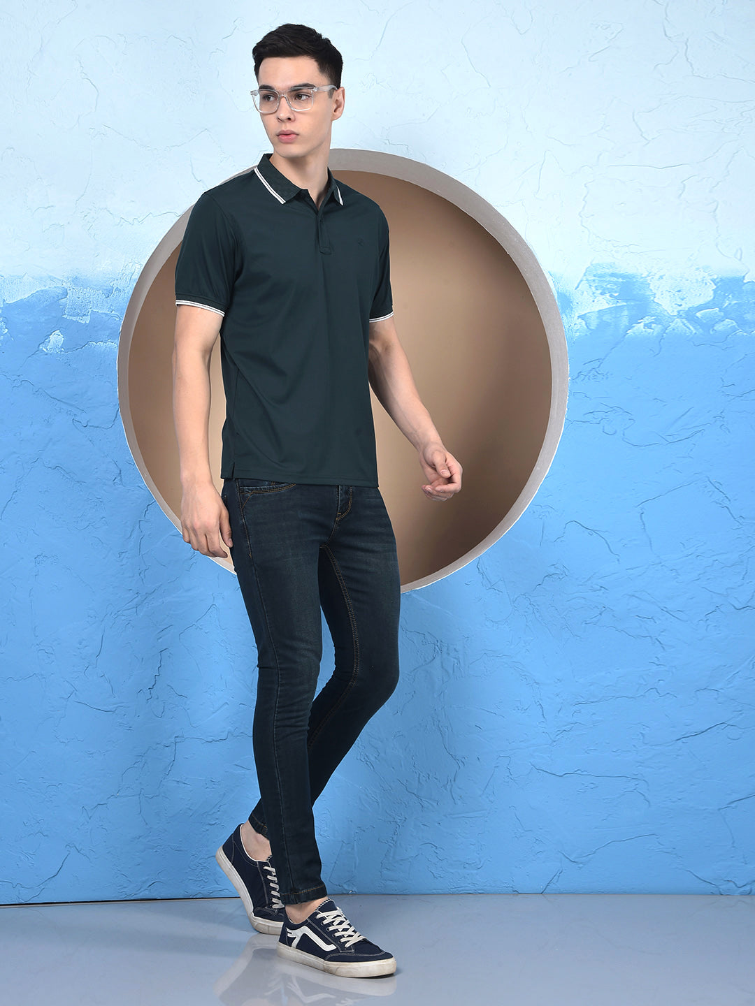 Green Polo-Neck T-Shirt