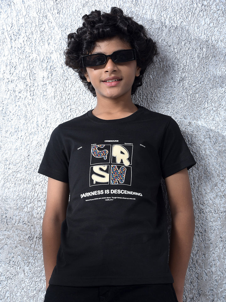 Black Embroidered T-Shirt