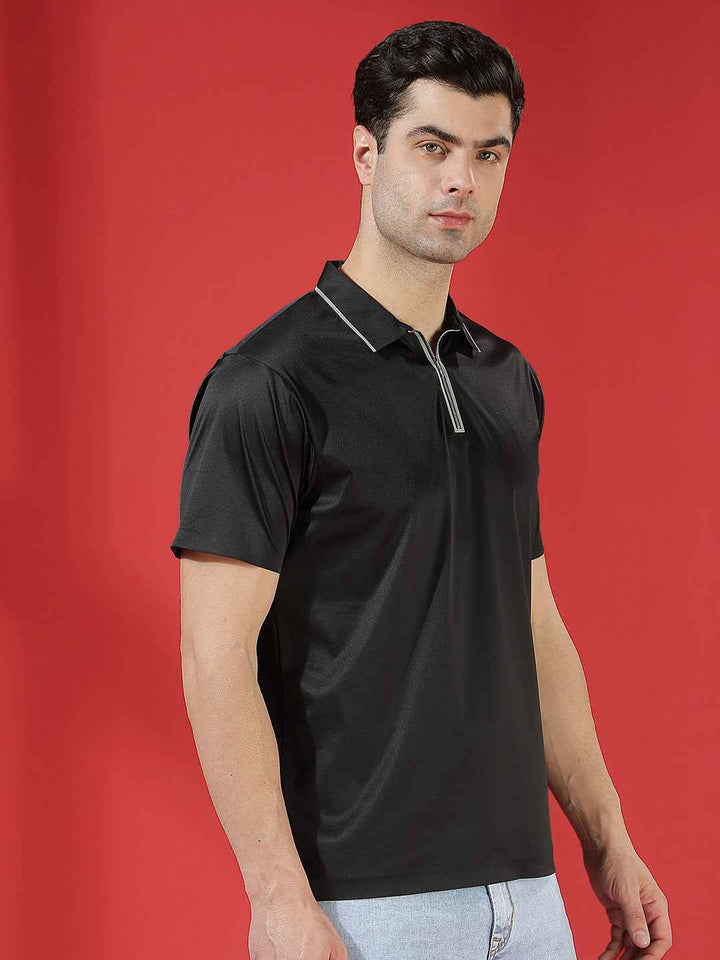 Black Essential Polo T-Shirt
