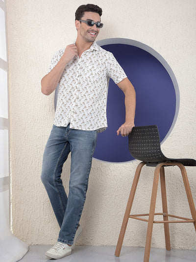 Ivory Vine Floral Printed Shirt