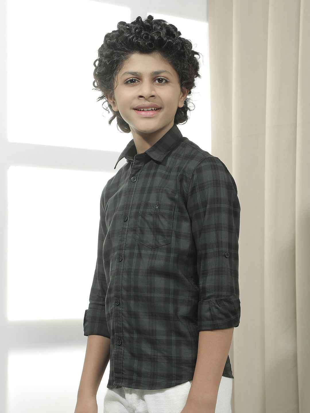 Green Checked 100% Cotton Shirt
