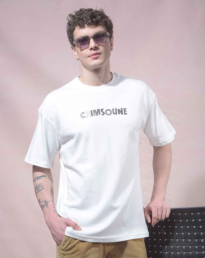 White Graphic Print 100% Cotton Oversized T-Shirt