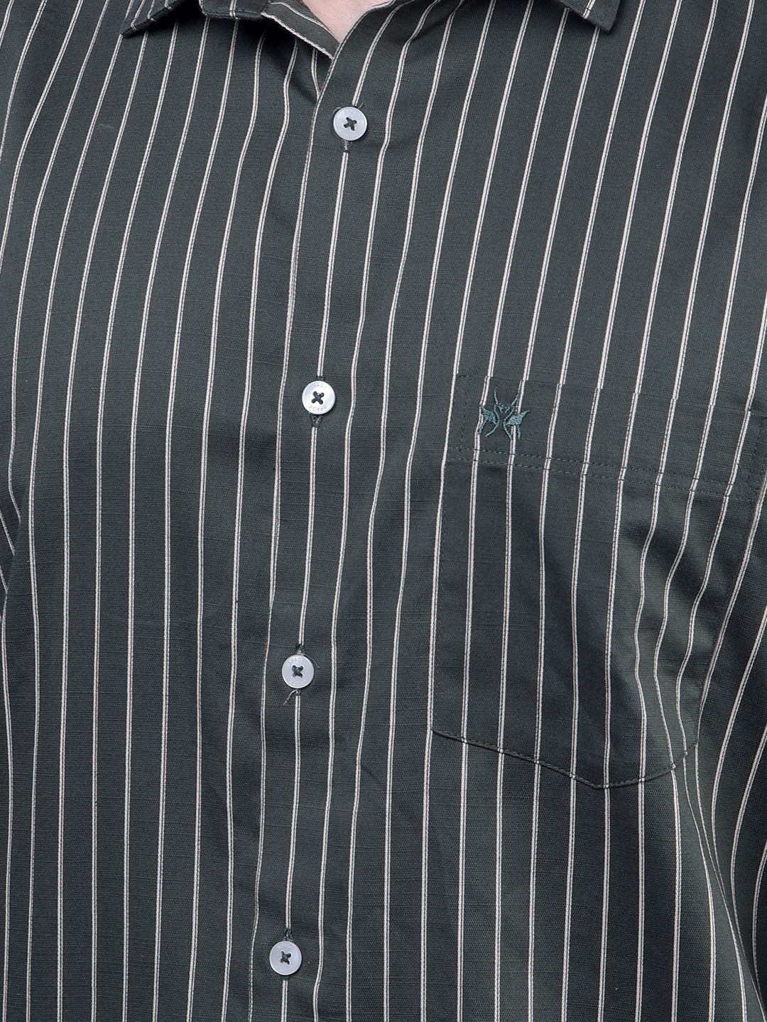 Green Vertical Stripes Shirt