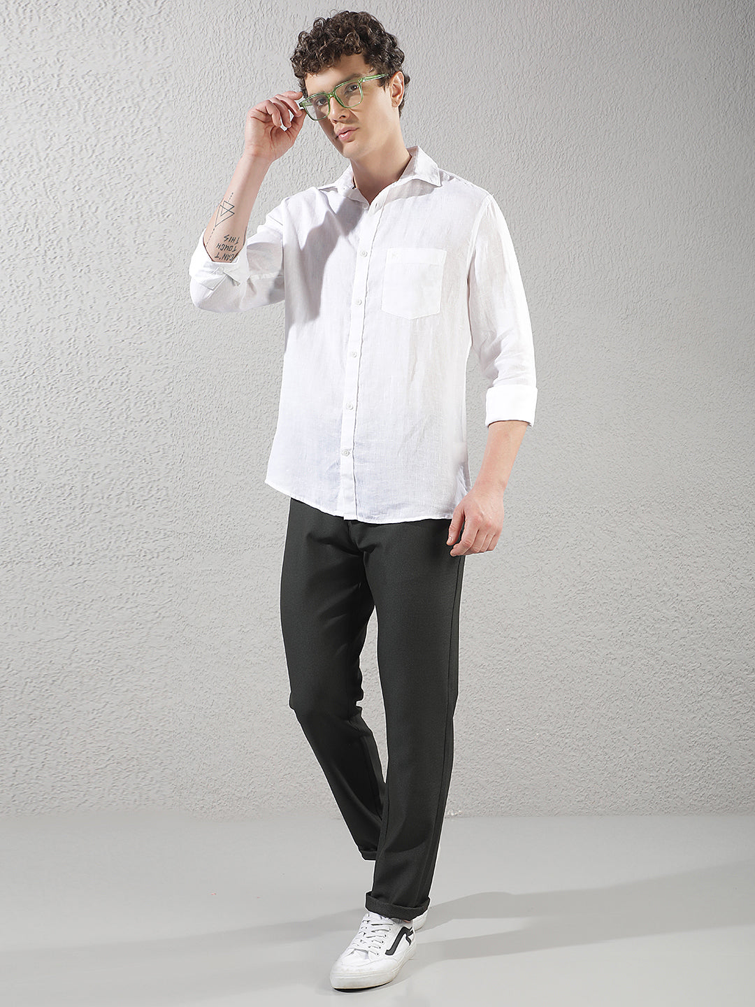 Sleek Pure White Linen Shirt