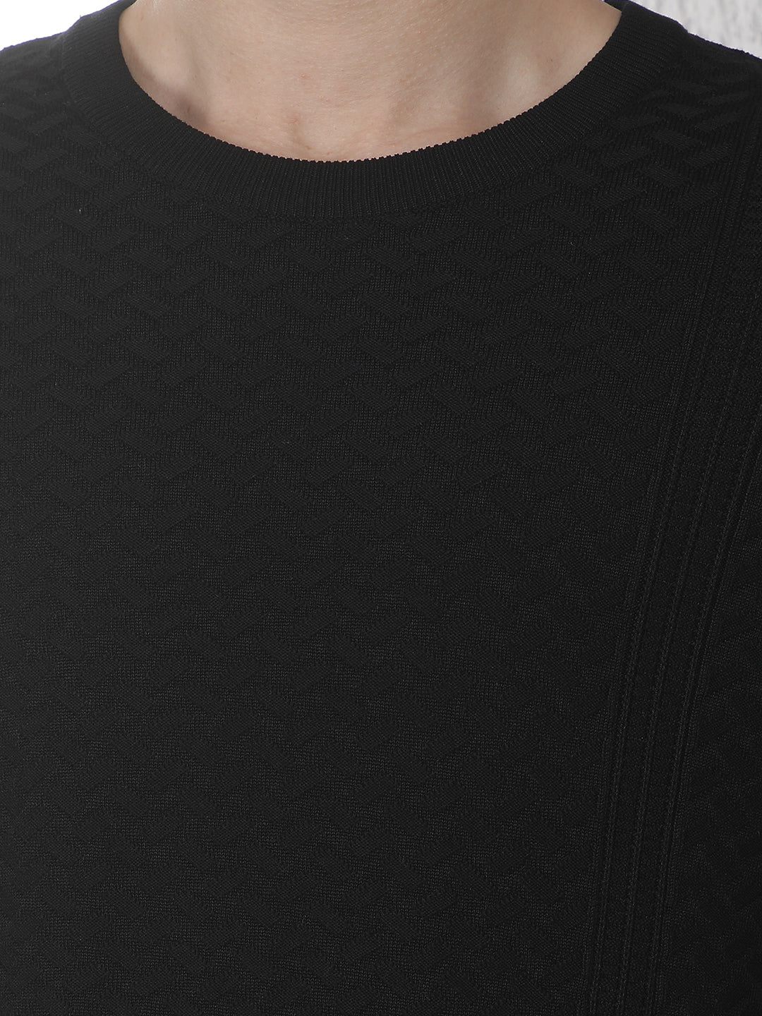 Minimalist Void Black Jacquard Sweater