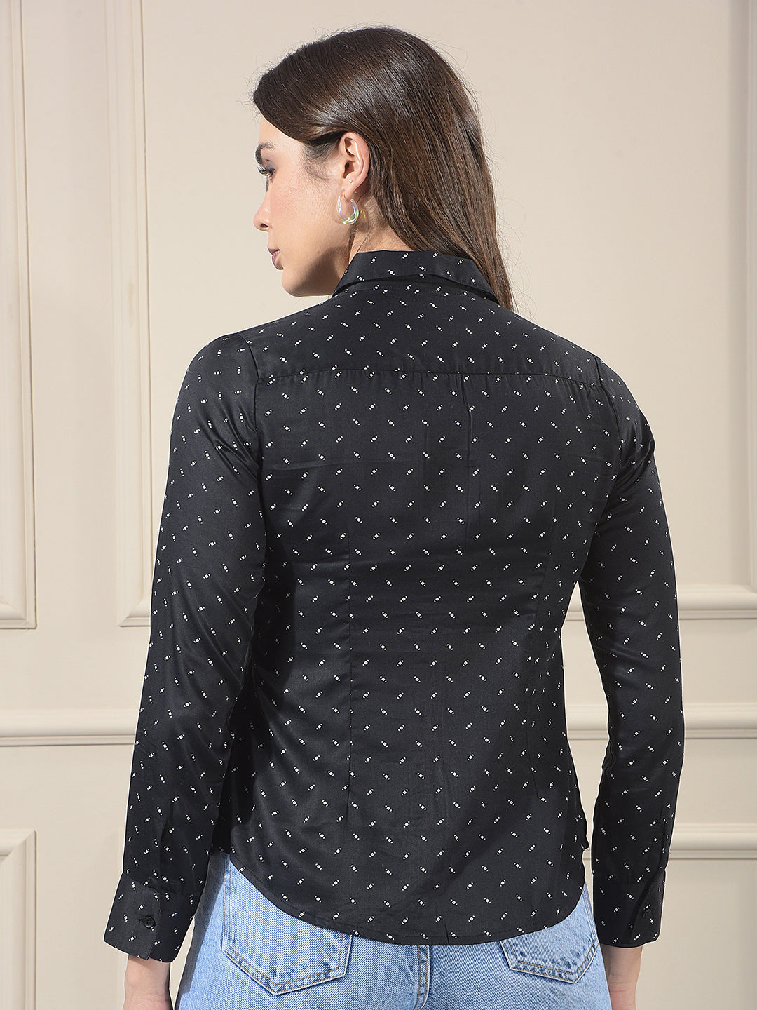 Black Printed Modal Shirt