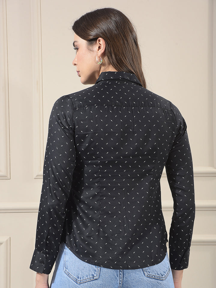 Black Printed Modal Shirt