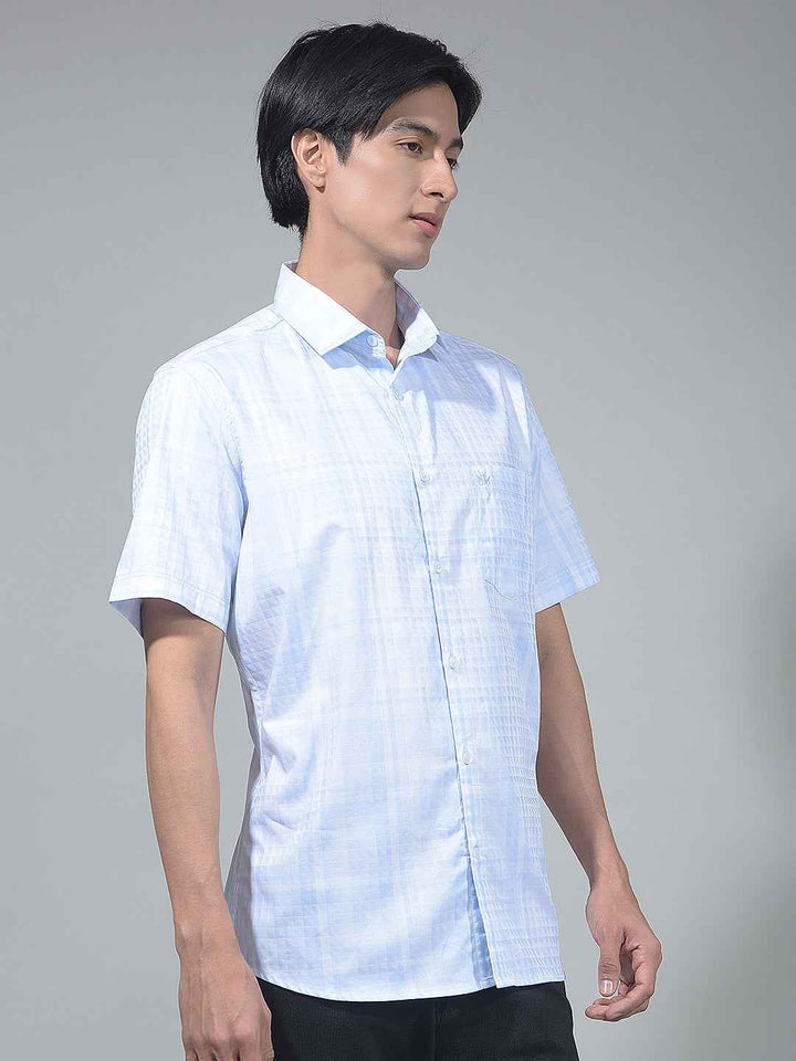 Blue Graphic Print 100% Cotton Shirt