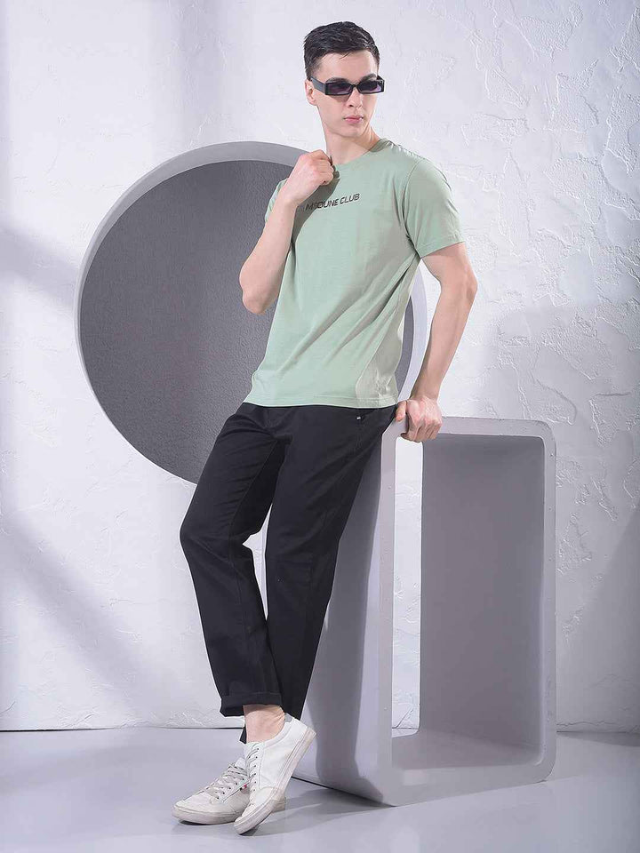 Green Typographic Print T-Shirt