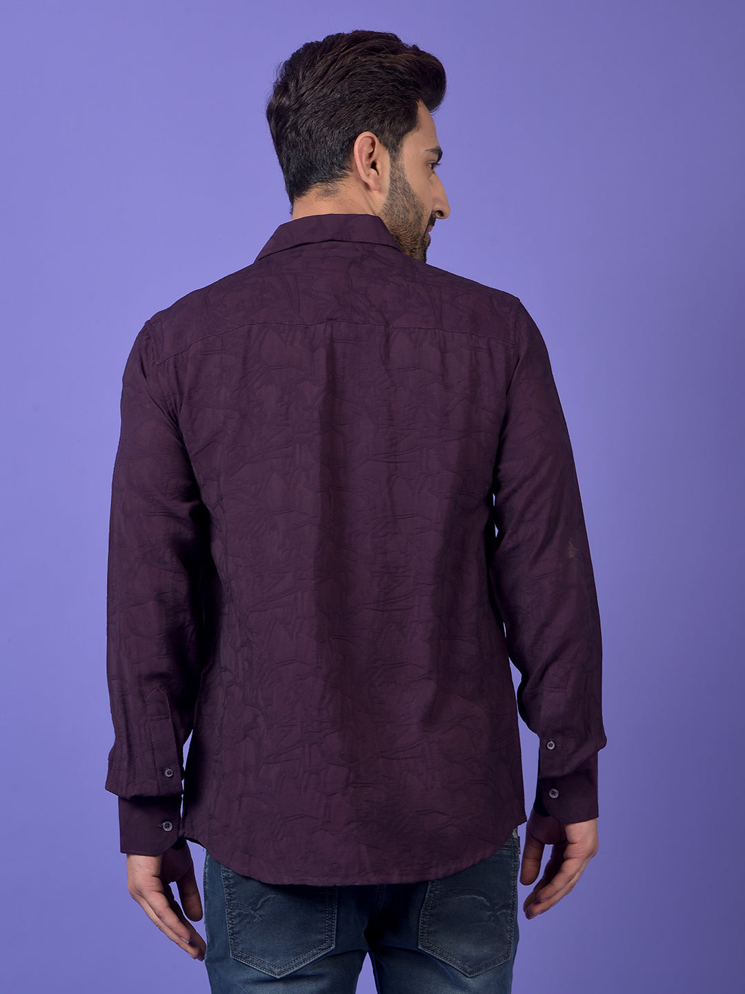 Wine Jacquard Shirt